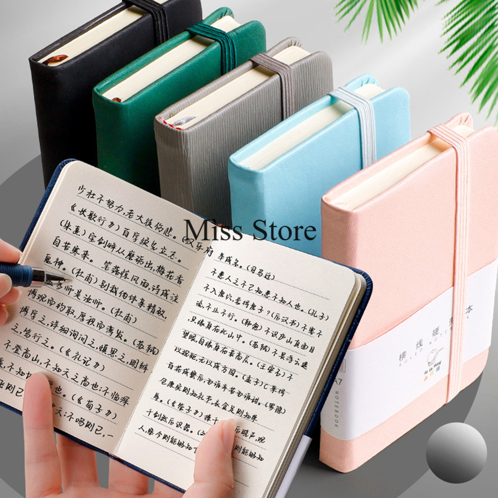 สมุดโน้ต ขนาด A6/A5 มีสายรัด ปกหนัง มีเส้น 192 หน้า จดบันทึก จดโน้ต เขียนไดอารี่ (ไม่แถมปากกา)พร้อมส่งในไทย