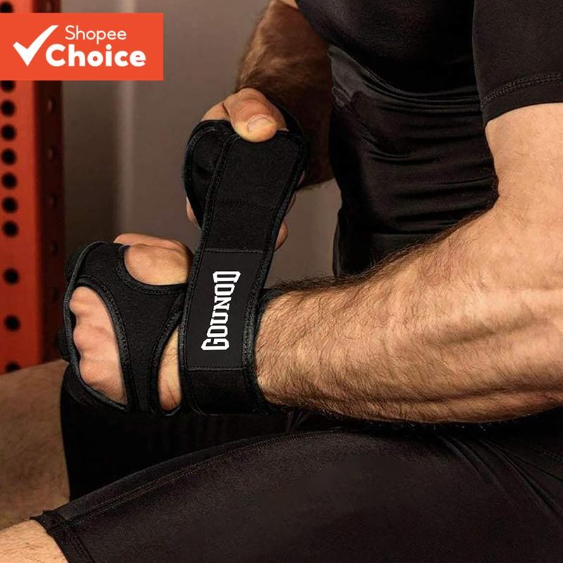 ถุงมือยกน้ําหนักฟิตเนสการฝึกอบรมยิมนาสติก Grips สายรัดข้อมือ Crossfit Hand Protector