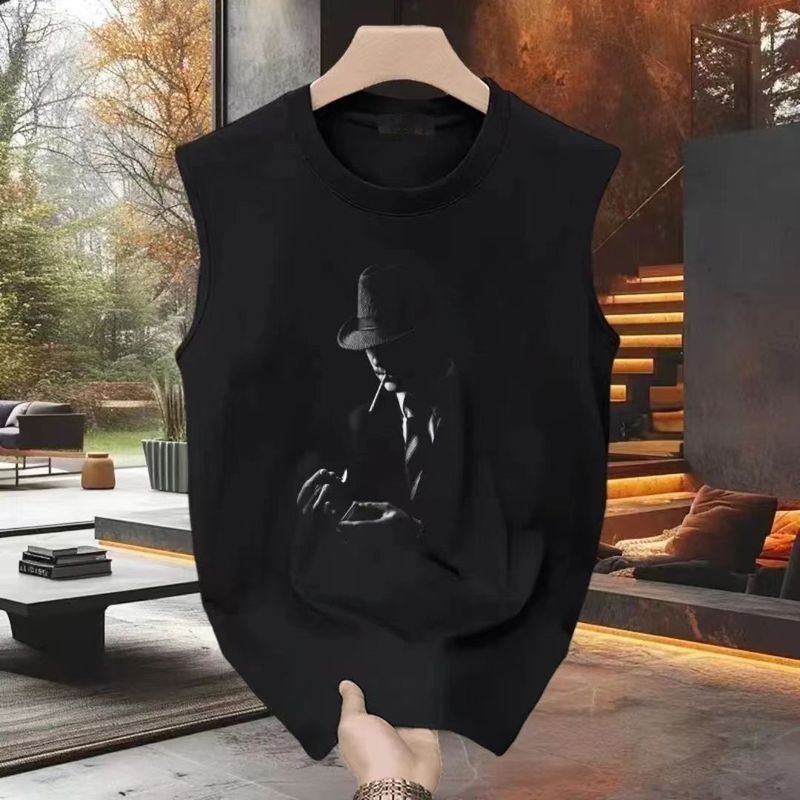 NEW เสื้อแขนกุดลายเท่ ลายเงาๆ OP-1118