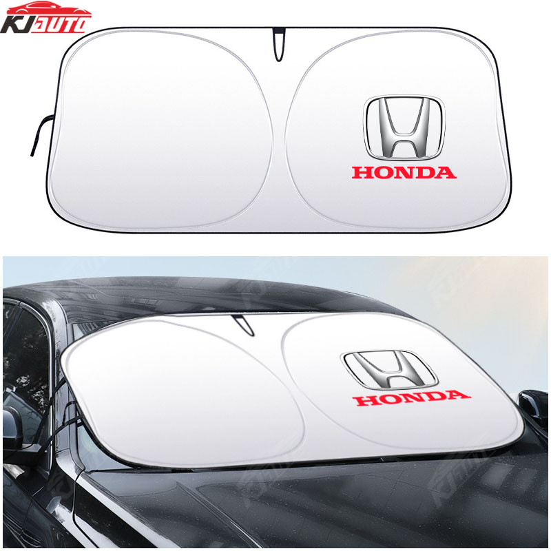 Honda พับบังแดดกระจกบังแดดรถ Sun Protection UV Blocking Cooling เครื่องมือสําหรับ Civic Jazz Fit Accord Vezel Brio Cr-V City Hr-V Wrv Spirior Shuttle