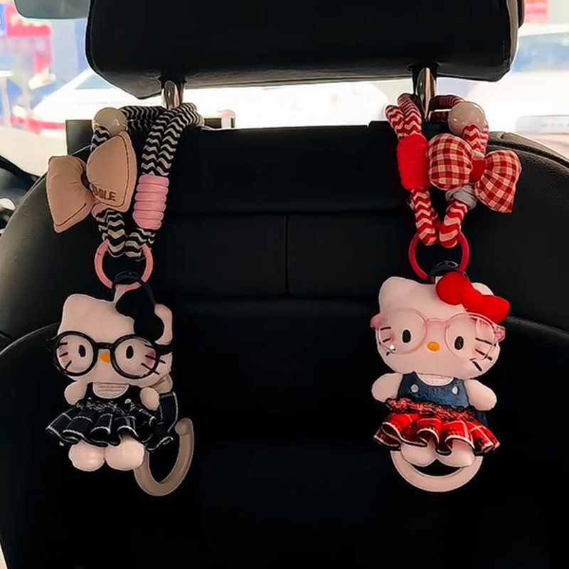 Plush Tartan Skirt Car Hook Good-looking Goddess Car Accessories Chair Back Ornaments DDH6