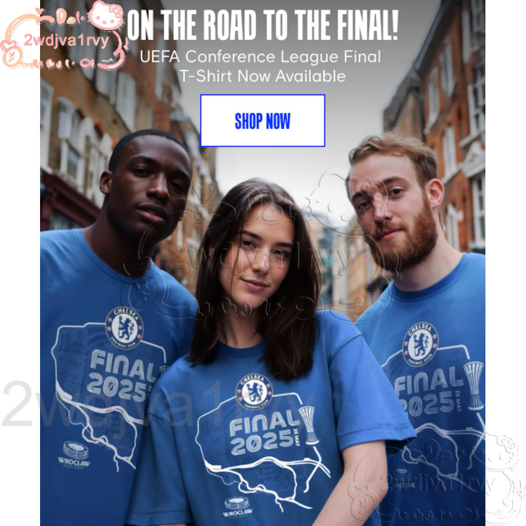 2025 Chelsea F.C. Europa League Winners' Cup Same Champion Commemorative T-shirt แขนสั้น เสื้อรอบคอ#