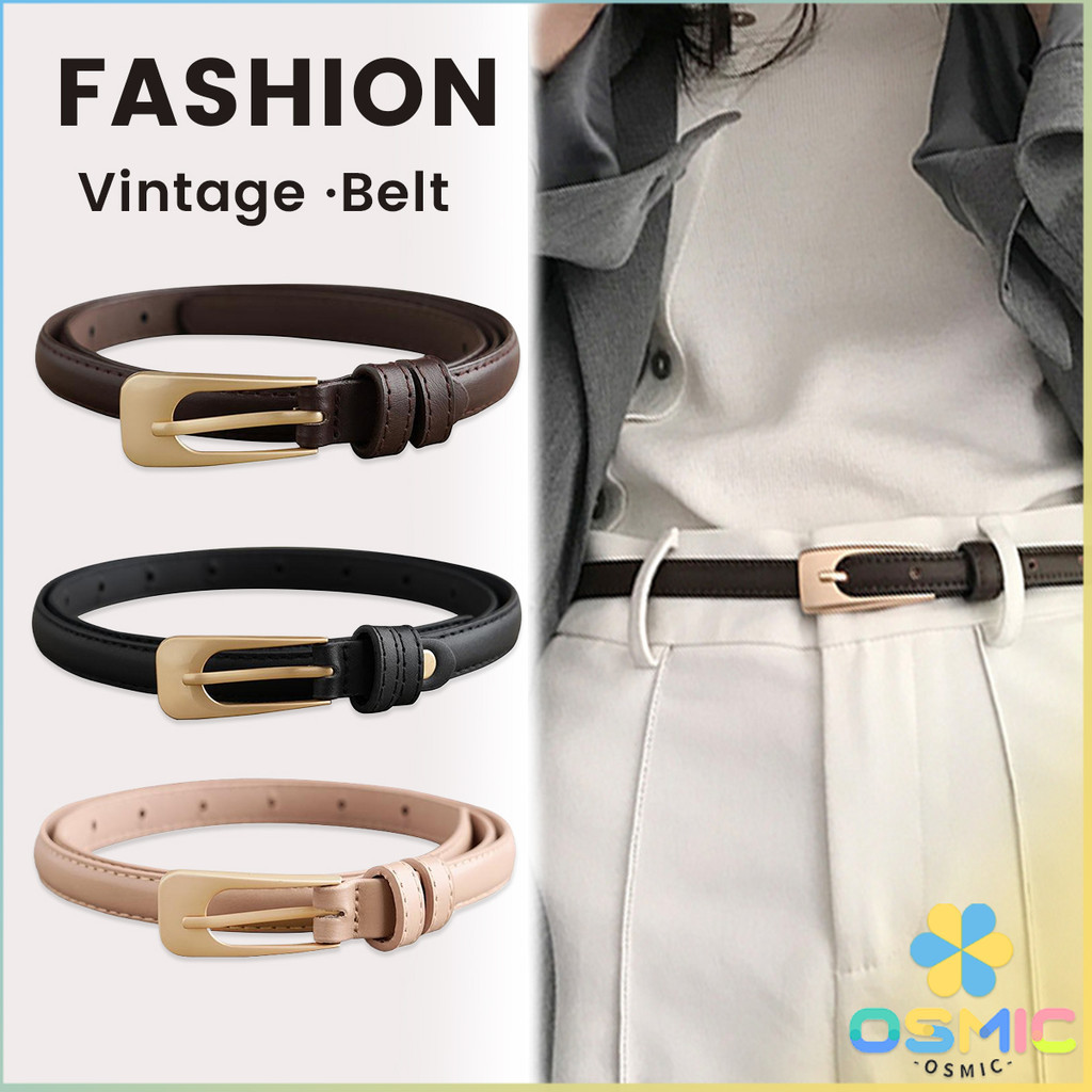 MIC เข็มขัด​ผู้หญิง เข็มขัดแฟชั่น หนัง PU สำหรับผู้หญิง แนววินเทจ เข็มขัด Belt