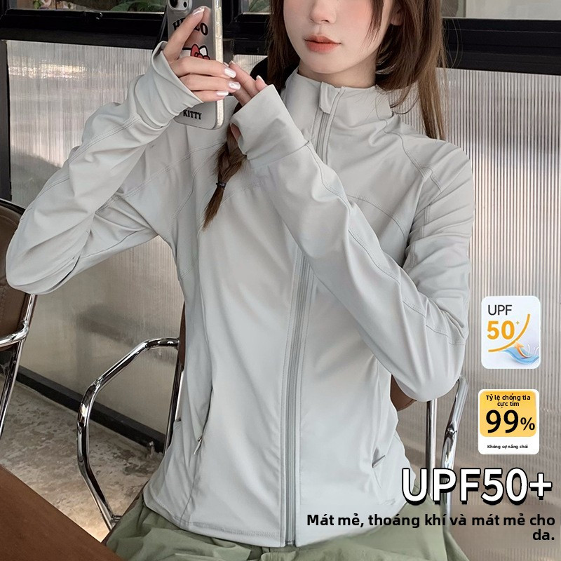 502025ครีมกันแดดเสื้อผ้ายืนขึ้นปก ขึ้น สลิมฟิตผู้หญิงบางสไตล์อัลตราไวโอเลตไนล่อนครีมกันแดดแจ็คเก็ตเส