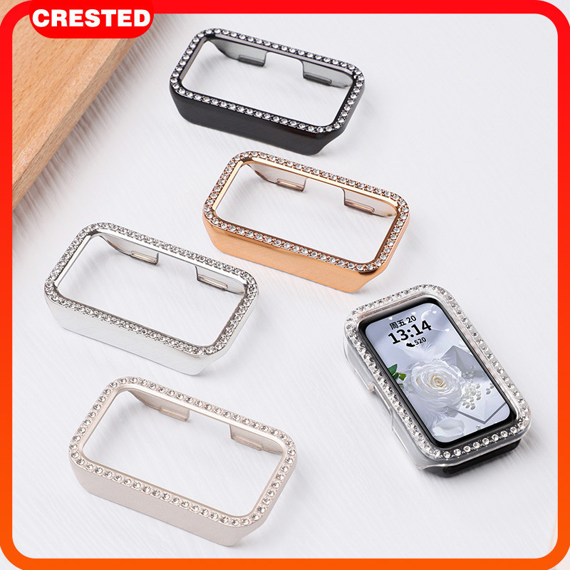 กรณีเพชร PC Biling for Smartwatch Huawei Band 11 /11 Pro/10 9 8 NFC อุปกรณ์ปกป้องกันกระแทกหน้าจอแข็ง