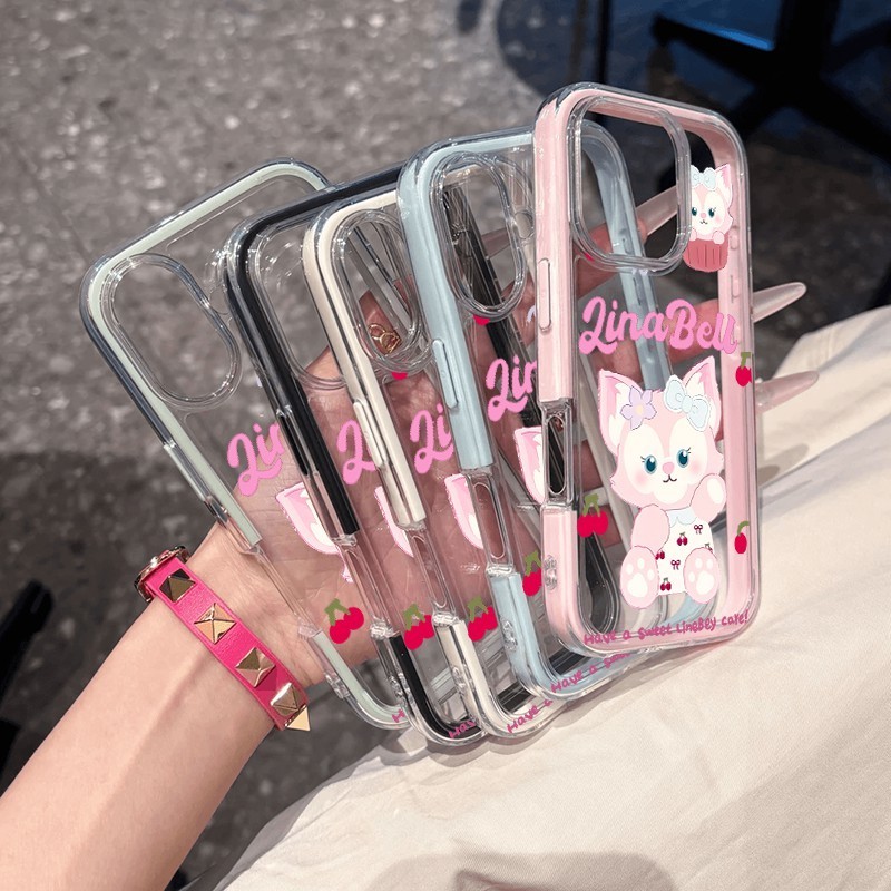 LinaBell สองโทนถุงลมนิรภัยสําหรับ iphone 13 11 15 12 14 16 16PRO 15PRO 13PROMAX 15PROMAX 7PLUS/8PLUS