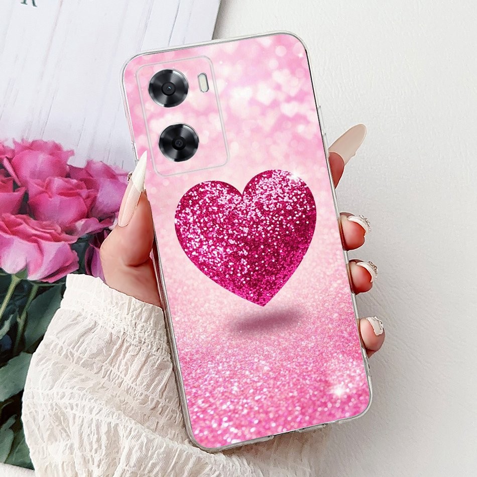 สําหรับ OPPO A57 4G 2022 A57e A57s A77 A77s CPH2387 กรณีดอกไม้แมวภาพวาดซิลิโคนอ่อนนุ่ม TPU เคสโทรศัพท์ - รูปที่ 2