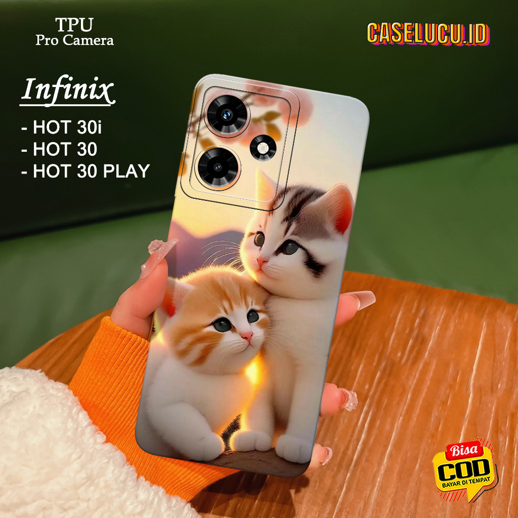 HP ล่าสุด Infinix Hot 30i / Hot 30 / Hot 30 Play Phone Case - Fashion Cat Case - Infinix Hot 30i / 3