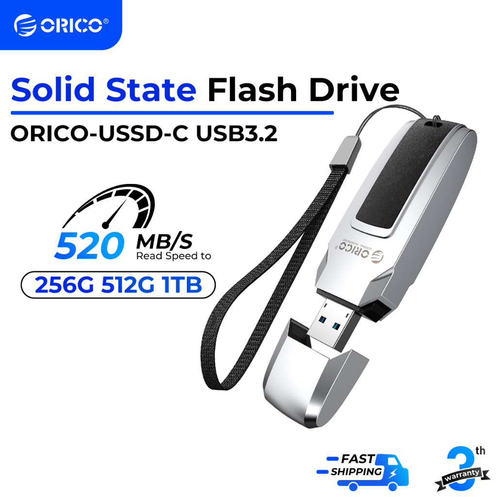 ORICO 128GB 256GB 512GB 1TB USB แฟลชไดรฟ์ Solid State Flashdrive Type C Thumb Drive ไดรฟ์ปากกา (ORIC
