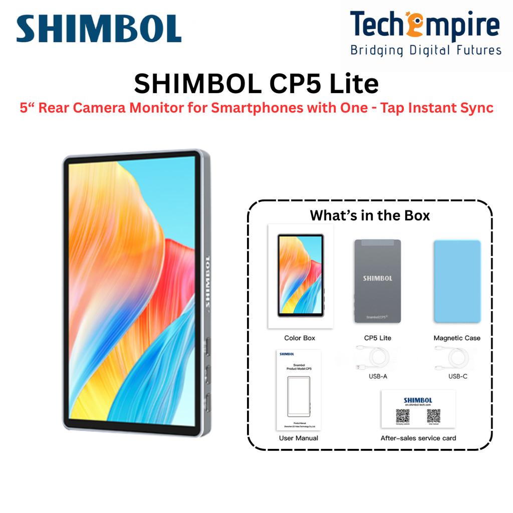 Shimbol CP5 Lite 5 จอภาพกล้องด้านหลังสําหรับสมาร์ทโฟนพร้อม One - Tap Instant Sync