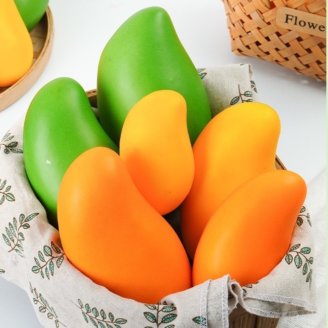 มะม่วงปลอม มะม่วงเขียวเสวย มะม่วงน้ำดอกไม้สุก ผลไม้ปลอม เหมือนจริง ตกแต่งร้าน พร๊อพถ่ายภาพสินค้า