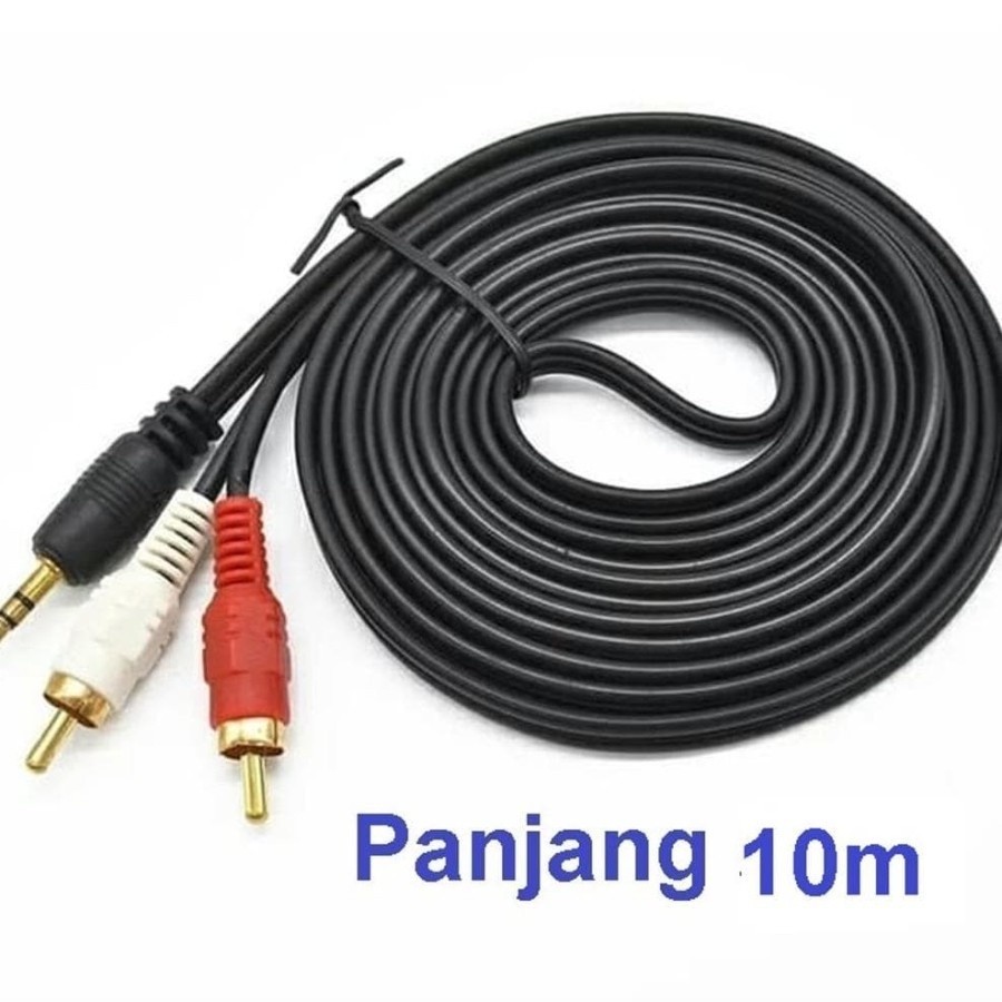 AUDIO TO RCA CABLE 2 GOLD PLATED 10M (1-2) / JACK 3.5 มม. ถึง 2 RCA 10 เมตร