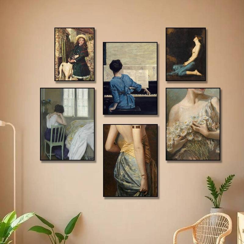 Country Gallery Wall Art พิมพ์ Vintage Manor ภูมิทัศน์โปสเตอร์ผ้าใบภาพวาดสําหรับห้องนั่งเล่น Home Farmhouse Decor