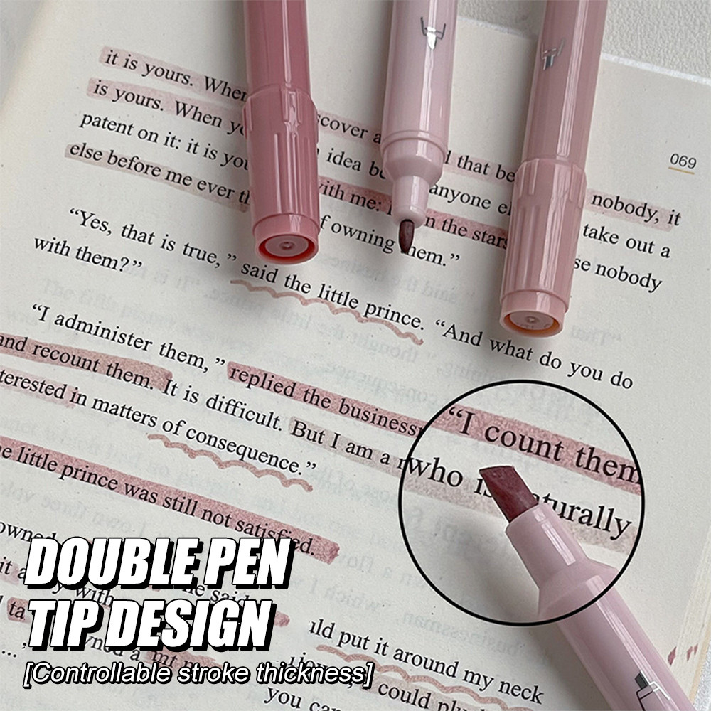 4 ชิ้น Double Headed Highlighter ปากกาภาพวาด Highlighter Bible Marker ปากกา Highlighter Markers สําน