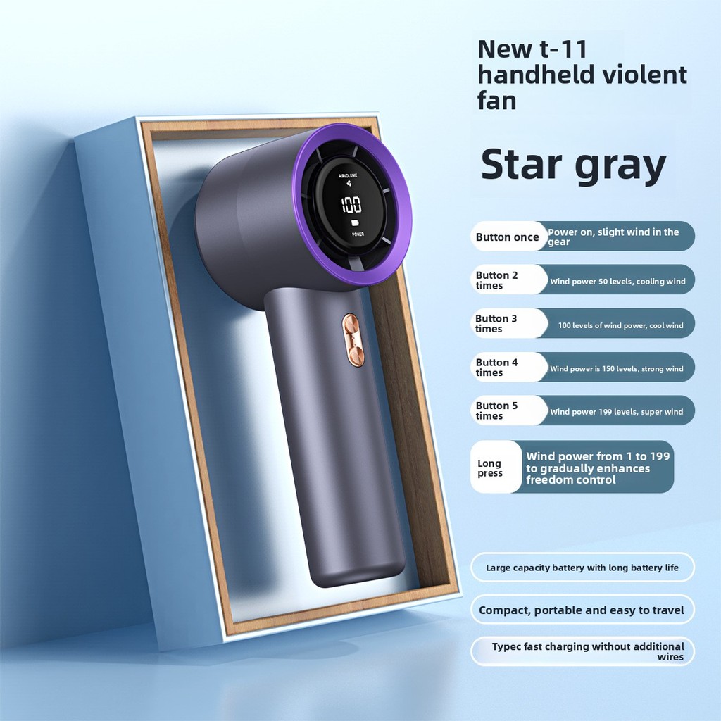 แฟนพัดลมขนาดเล็ก T11 ความเร็วสูง พัดลมพกพาขนาดเล็ก USB พัดลมกลางแจ้งแบบพกพา 3KDG