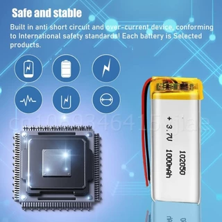 102050 3.7V 1000mAh แบตเตอรี่ลิเธียมโพลิเมอร์แบบชาร์จไฟได้สําหรับ MP3 GPS DVD ปากกาบันทึกกล้องบลูทูธแท็บเล็ต Lipo