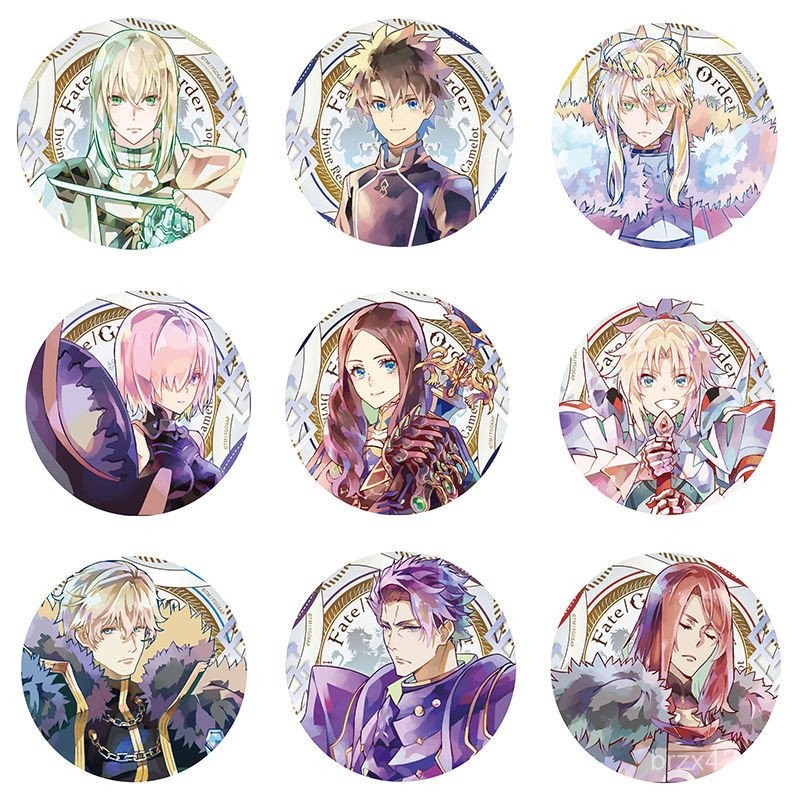 ของพรีเมียม FGO FATE เบจจี้อนิเมะ จี้พิน แผ่นเหล็กชุบ Mashu Gilgamesh Enkidu ❤ ❤