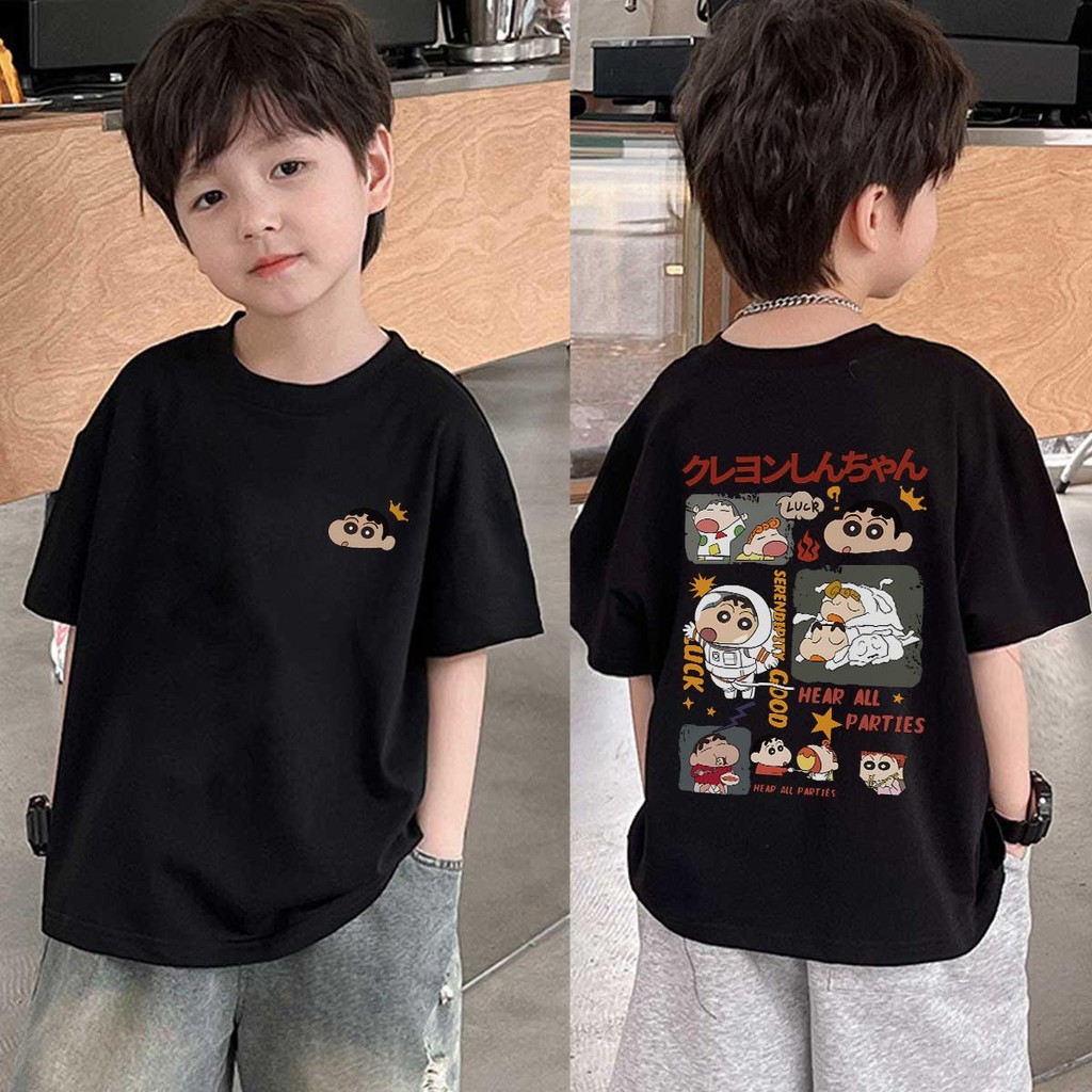 (ผ้าฝ้าย 100%)COD  เสื้อยืดเด็ก พิมพ์ลายการ์ตูนน่ารัก เสื้อยืดคอกลม เหมาะสำหรับเด็กอายุ 6-13 ปี Cotton 100 % K159