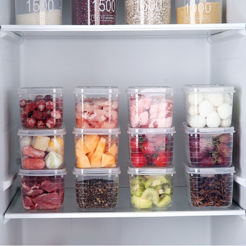 3/5/10 ชิ้นตู้เย็นเนื้อแช่แข็งกล่องเก็บของสด/กล่องเก็บผักในครัว/ภาชนะปิดผนึกความจุขนาดใหญ่ - รูปที่ 3