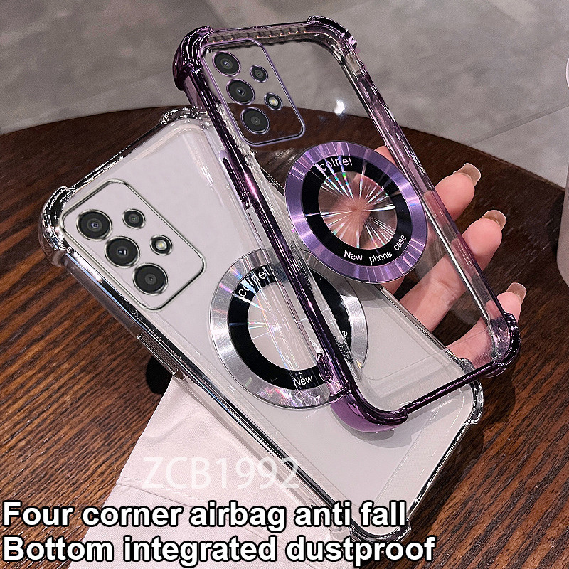 ยอดนิยม case สําหรับ Samsung A13 4G A23 A33 A53 A73 4G 5G TPU เคสโทรศัพท์โปร่งใสชาร์จแม่เหล็กสี่มุม anti drop soft case