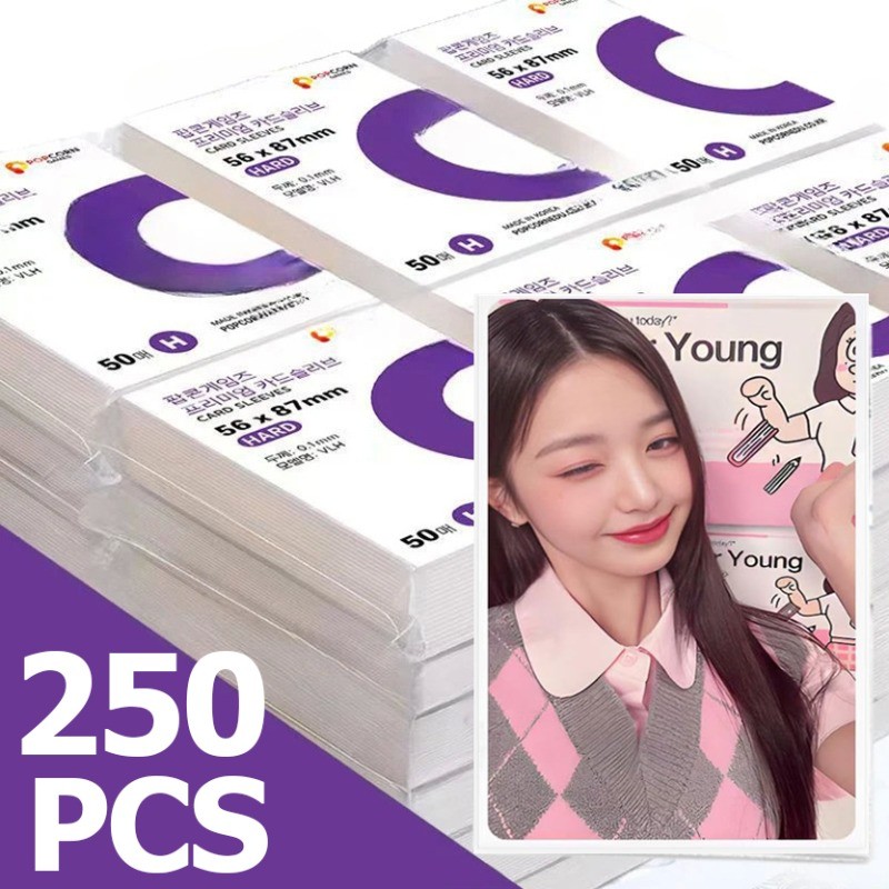 50ชิ้น/แพ็ค ความละเอียดสูง ใส เคป๊อป ไอดอลบัตรแขนป้องกัน-ป้องกันรอยขีดข่วนข้าวโพดคั่วผู้ถือบัตร-เกม รอยเท้า การ์ดป้องกันกระเ