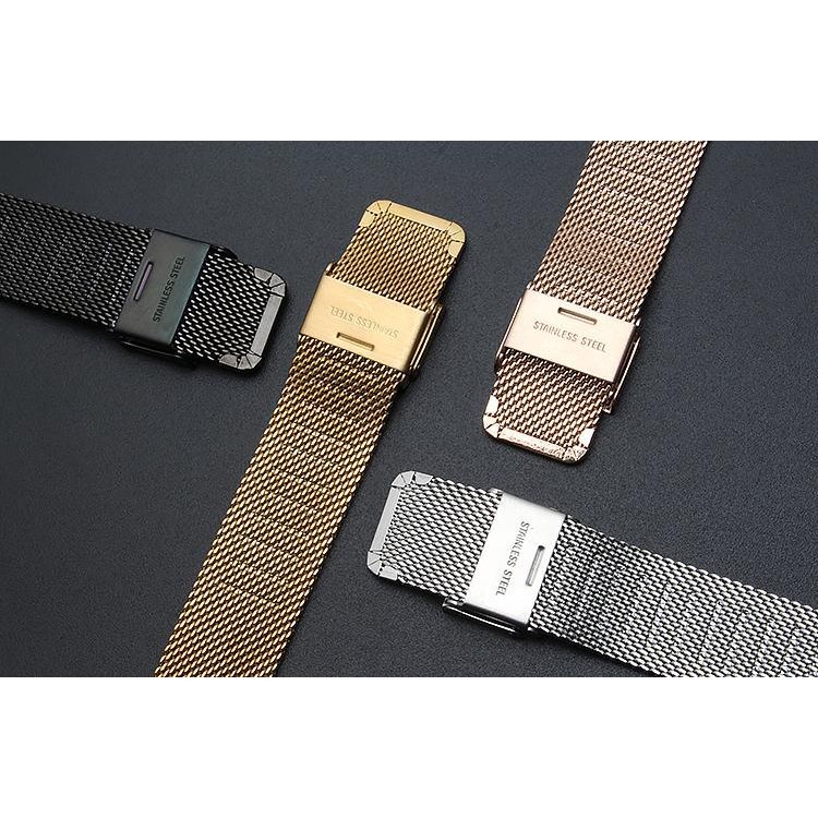 Timex Watch Band Unisex - Milanese Stainless Steel Metal Mesh Strap for Men & Women (12mm 14mm 16mm 18mm 20mm) - Silver & Black - รูปที่ 4