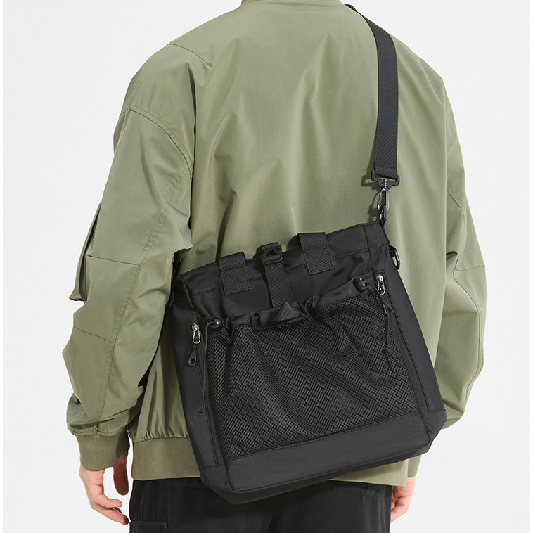 End & Start กระเป๋าสะพายไหล่ผู้ชายลําลองความจุขนาดใหญ่กระเป๋าสะพายข้างมัลติฟังก์ชั่น