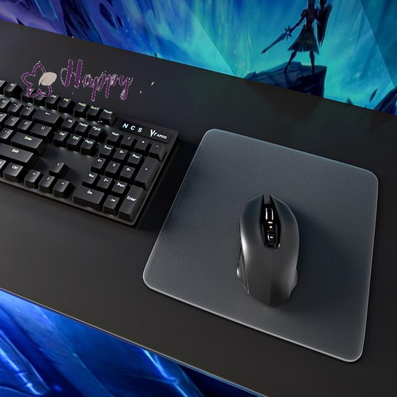<Happybay> แผ่นรองเมาส์ออปติคอลสําหรับเล่นเกมกระจกใส E-Sport FPS อุปกรณ์เสริมเกมเมอร์แผ่นรองเมาส์มือ
