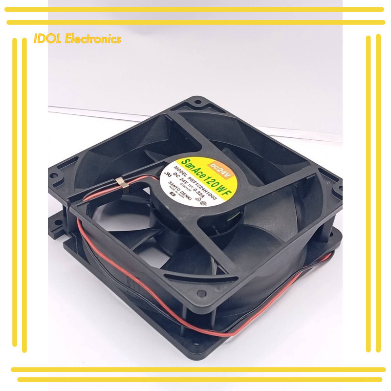 ราคาถูก! พัดลม 4นิ้ว  เครื่องจักร 120*120 2สาย DC24V San Ace 120 W F MODEL 9WF1224H1D03 DC 24V = : 0