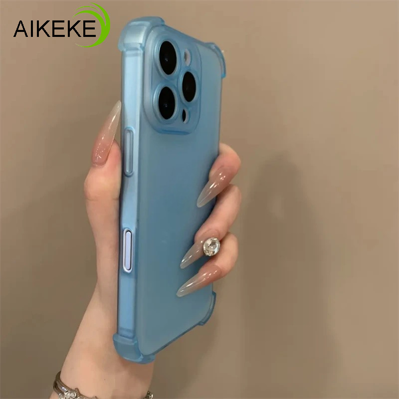 Ice Mist เคสโทรศัพท์สําหรับ Vivo iQOO 13 12 Pro Neo 10 9 9S 8 7 SE Pro Z9 Turbo Lite Z9X 5G 4G Matte ฝาหลังน่ารักหรูหราธุรกิจ Simple Soft AirBag กันกระแทกปลอก