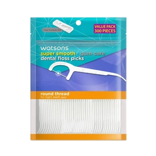 Watsons วัตสัน ซุปเปอร์ สมูธ ไหมขัดฟันเส้นกลม ชนิดด้าม (แพ็คสุดคุ้ม) 300 ด้าม