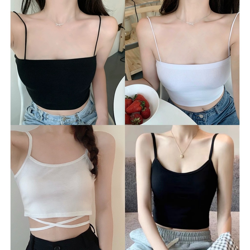 🥭Evelyn🥭เสื้อสายเดี่ยว สีพื้น เข้ารูป ใส่สบาย สไตล์ลำลอง เสื้อครอป เข้ากับทุกการแต่งกาย ราคาถูก ส่งไวจากไทย
