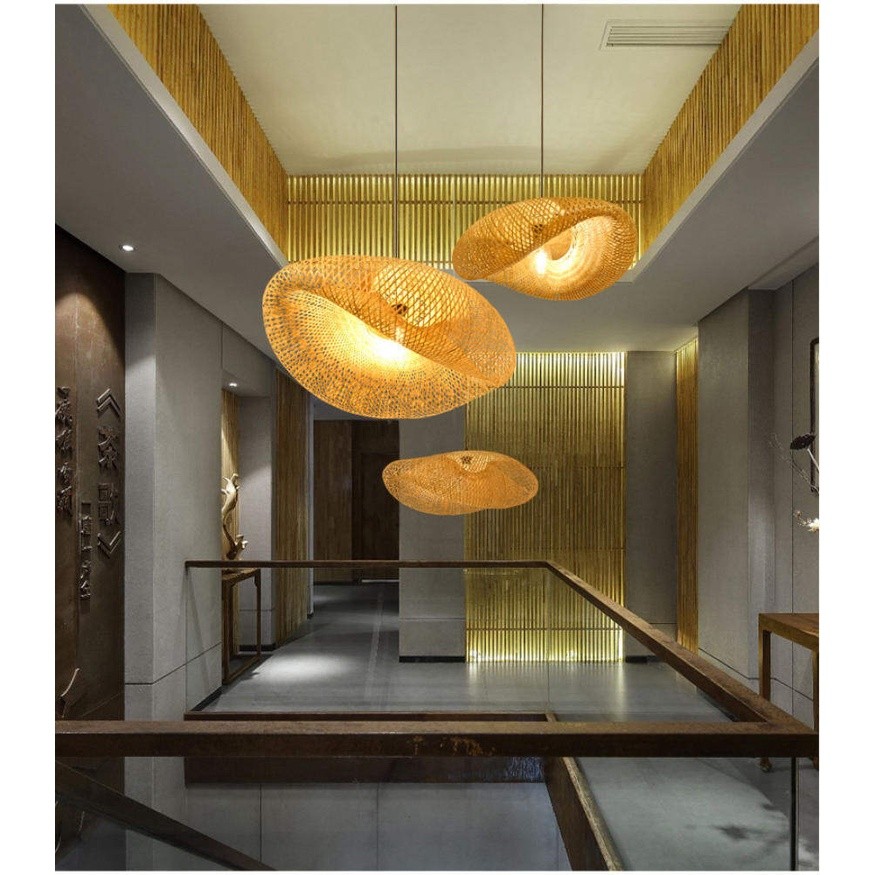 โคมไฟเพดาน โคมไฟระย้าไม้สไตล์ญี่ปุ่นโคม โคมไฟระย้าแบบทอ ตกแต่งร้านอาหาร แต่งบาร์คาเฟ่ ตกแต่งโรงแรม(พร้อมหลอดไฟ) - รูปที่ 6
