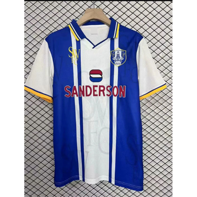 เสื้อรétro ปี 1997 Sheffield Wednesday เสื้อกีฬาผู้ชาย