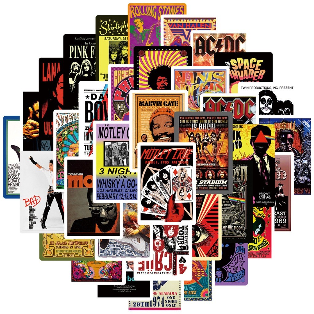 50Pcs/Set ♬ Music Album Cover Series 01 Mixed Stickers DIY Waterproof Fashion Doodle Decals Stickers