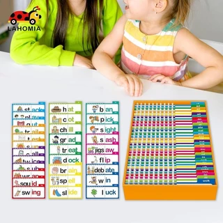LAHOMIA Word Families Recognize รูปแบบเครื่องมือเพื่อการศึกษา Word Recognition Phonics แฟลชการ์ดสําหรับผู้ปกครองการศึกษาเกมอ่านหนังสือบ้าน
