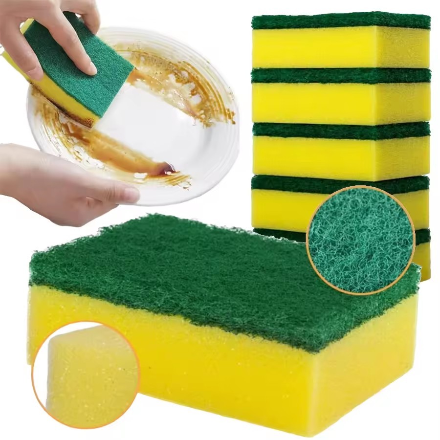 ฟองน้ําทําความสะอาดมายากล / ผ้าเช็ดทําความสะอาดฟองน้ําครัวสองด้าน / กระทะหม้อล้างจานแผ่นกําจัดสิ่งสกปรกบน
