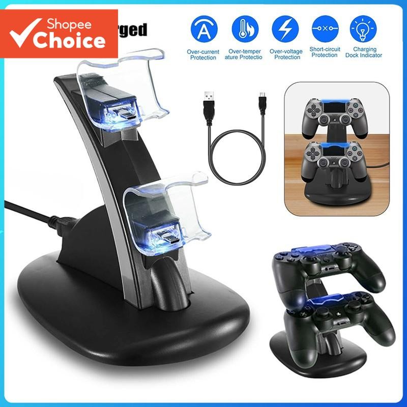 แท่นชาร์จแบบ Dual Controller Stand Charger สถานีชาร์จ DualShock พร้อม LED สําหรับคอนโทรลเลอร์ Sony /PS4