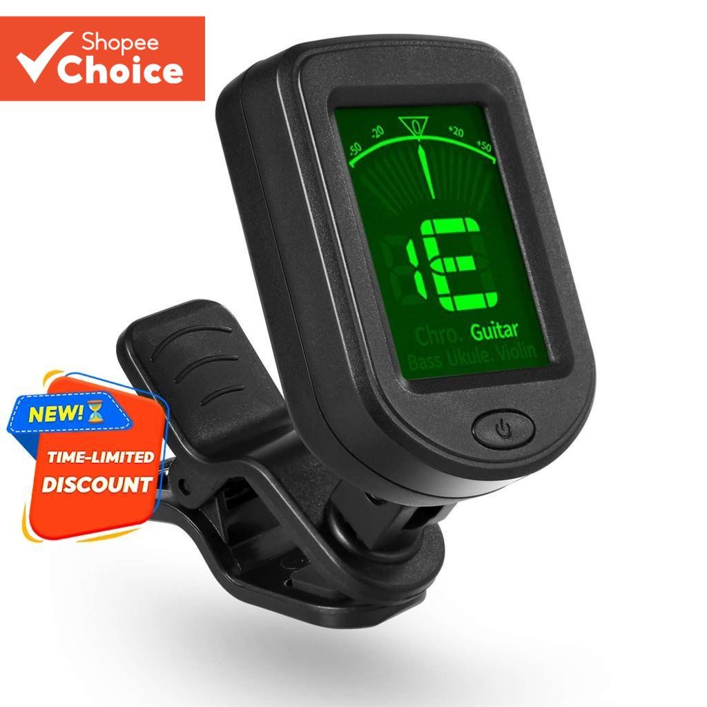 จูนเนอร์แบบหนีบ Miwayer | สําหรับเบส, อูคูเลเล่, ไวโอลินและกีตาร์, จอแสดงผล LCD ดิจิตอล & ของขวัญเพลงงานรื่นเริงที่สมบูรณ์แบบ