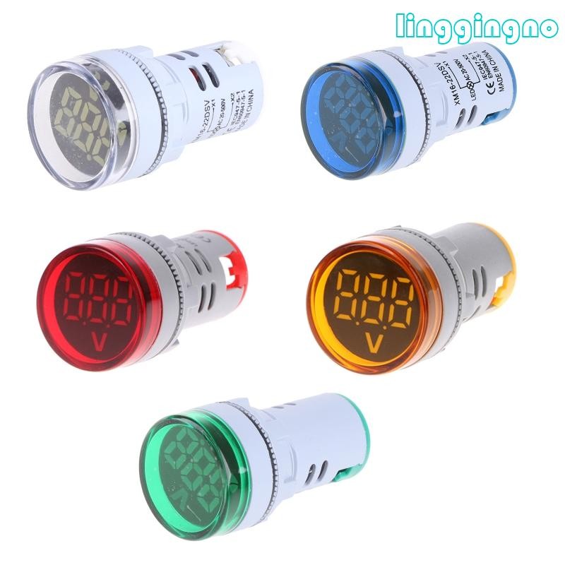 RR 22 มม.ดิจิตอลจอแสดงผล LED โวลต์มิเตอร์ AC 60-500V แรงดันไฟฟ้า Meter Monitor Meter Gauge เครื่องทดสอบโวลต์ Monitor ทนทาน 5 สี