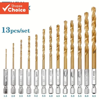 ชุดดอกสว่านบิดโลหะ HSS 1/4 Hex Shank 1.5-6.5 มม.13 ชิ้น