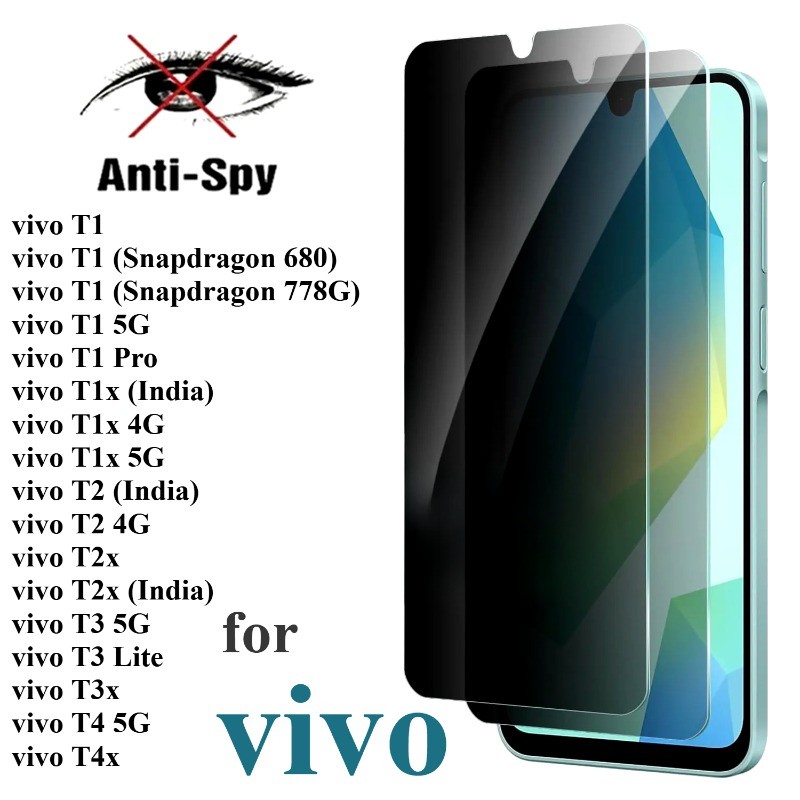 สําหรับ vivo T4x T4 T3x T3 T2x T2 4G 5G Lite อินเดียคลุมทั้งหมดความเป็นส่วนตัวป้องกันหน้าจอสําหรับ v