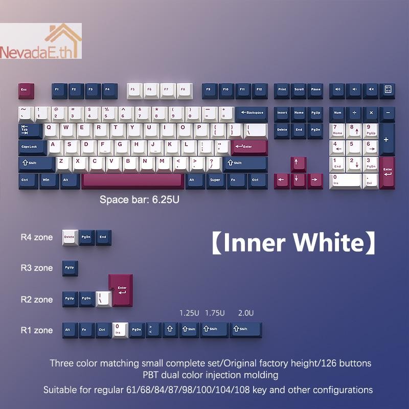 ND 126 Double Shot PBT Cherry Keycap สําหรับคีย์บอร์ดเกม MX รองรับ GMK67 GMK87 GMK61