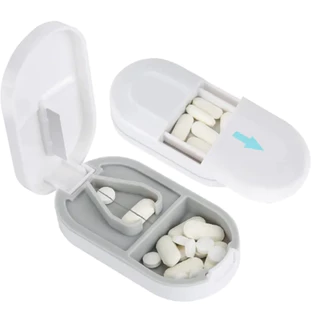 ส่งสินค้าทุกวัน กล่องตัดยา Pill Cutter ที่ตัดยาเม็ด ที่ตัดเม็ดยา คมทน