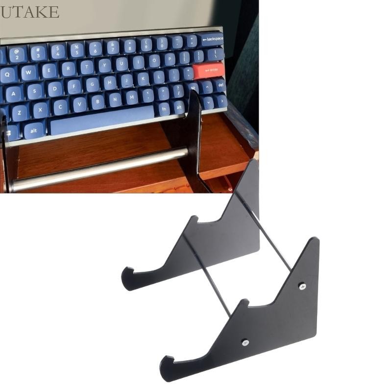 Utake ที่วางขาตั้งอะคริลิคสําหรับคีย์บอร์ดและแท็บเล็ตเพิ่มโต๊ะประสิทธิภาพพื้นที่