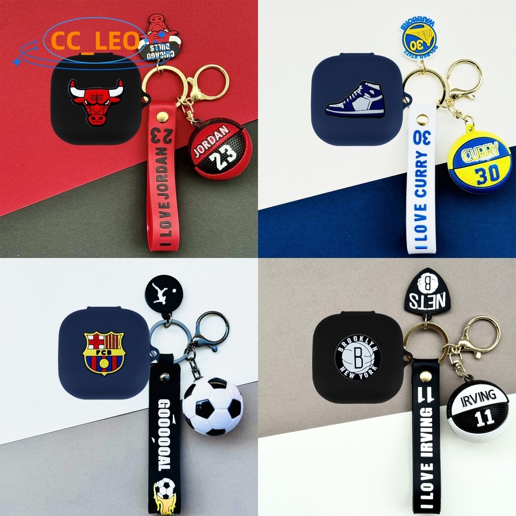 For Anker Soundcore C40i Case Cartoon Basketball Football Keychain Pendant Anker Soundcore C40i Sili
