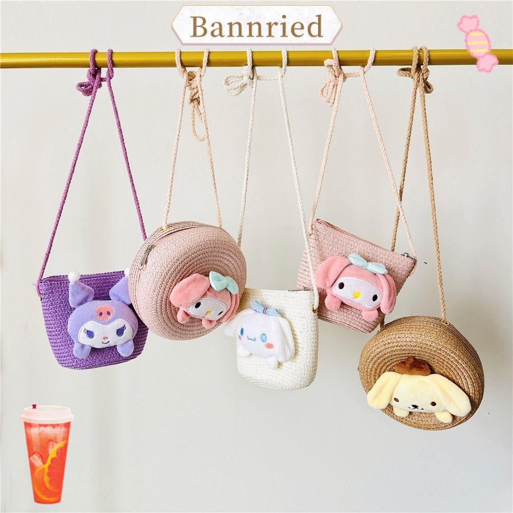 BANNRIEDSG กระเป๋าสะพายไหล่ขนาดเล็ก, กระเป๋าถือแมวคิตตี้ฟาง, กระเป๋าสตางค์เหรียญน่ารัก สาวน้อย