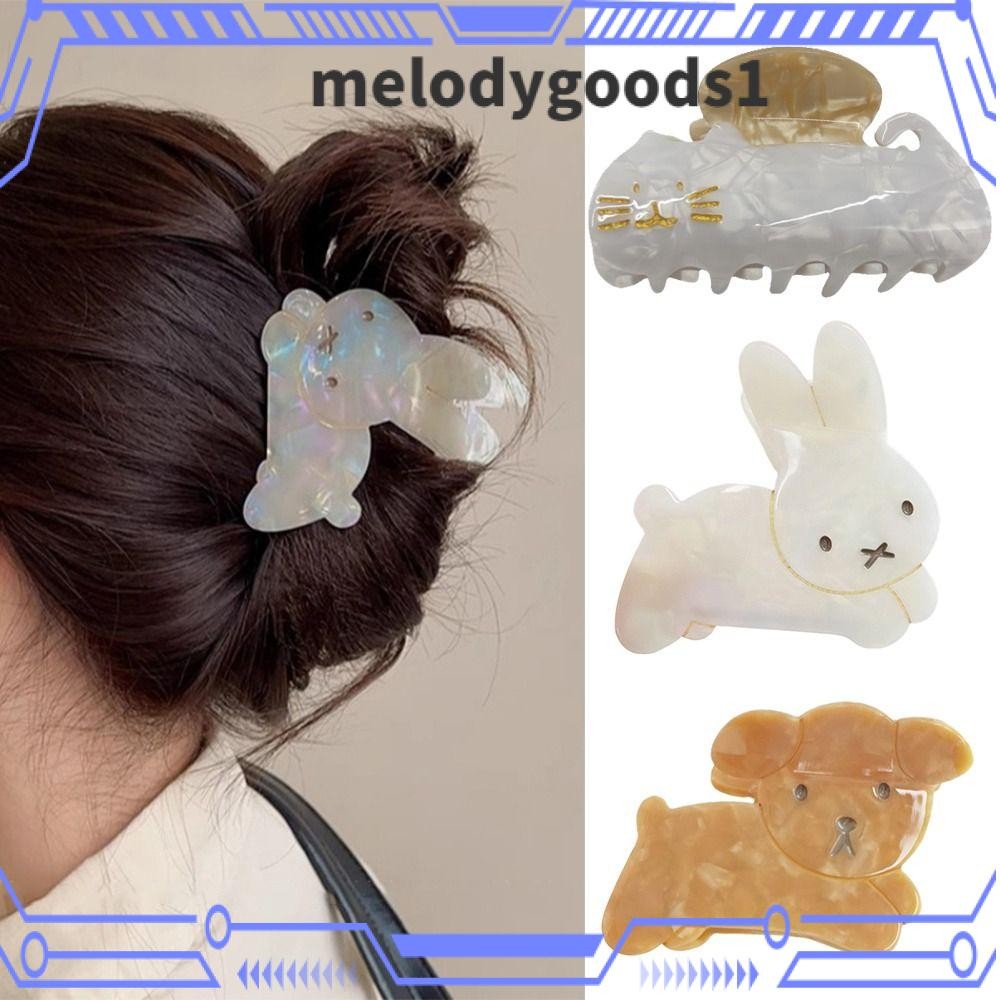 MELODYGOODS Hairgrip, สไตล์กระต่ายสุนัข ผม Claw, แฟชั่นน่ารัก Acetate Headwear Wash Up อุปกรณ์เสริม