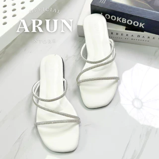 รองเท้าแตะแฟชั่น แบรนด์ ARUN รุ่น AR2013 พื้นนุ่ม สายคาดเพชร ไซส์ 36-45