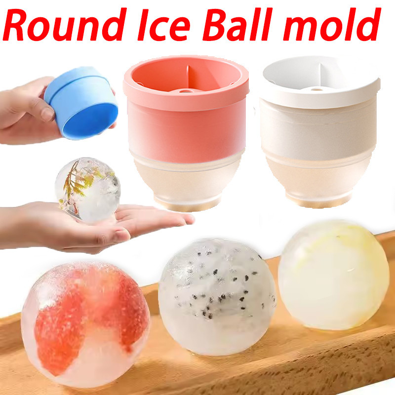 แม่พิมพ์ก้อนน้ําแข็งทรงกลมขนาดใหญ่ 1/3/5 ชิ้น / แม่พิมพ์ก้อนน้ําแข็งซิลิโคน / เครื่องทําน้ําแข็งตู้แช่แข็งตู้เย็น ทําเอง